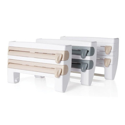 Kitchen Wall Mounted Cling Film Holder Wrap Storage Rack Hanger Rack Cutting Device, Size: 39 x 10 x 24cm - DealBuddy