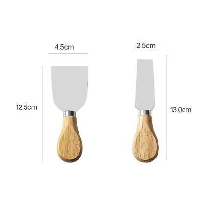 kn603 4 in 1 Wooden Handle Stainless Steel Cheese Knife Baking Tool Set - DealBuddy
