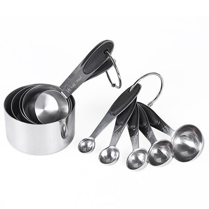 kn650 10 in 1 Black Stainless Steel Measuring Spoon Cake Mold Baking Tool Set - DealBuddy