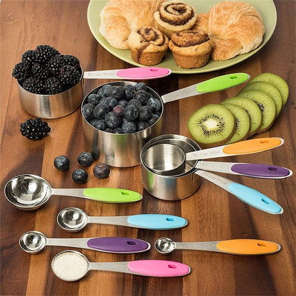 kn650 10 in 1 Black Stainless Steel Measuring Spoon Cake Mold Baking Tool Set - DealBuddy