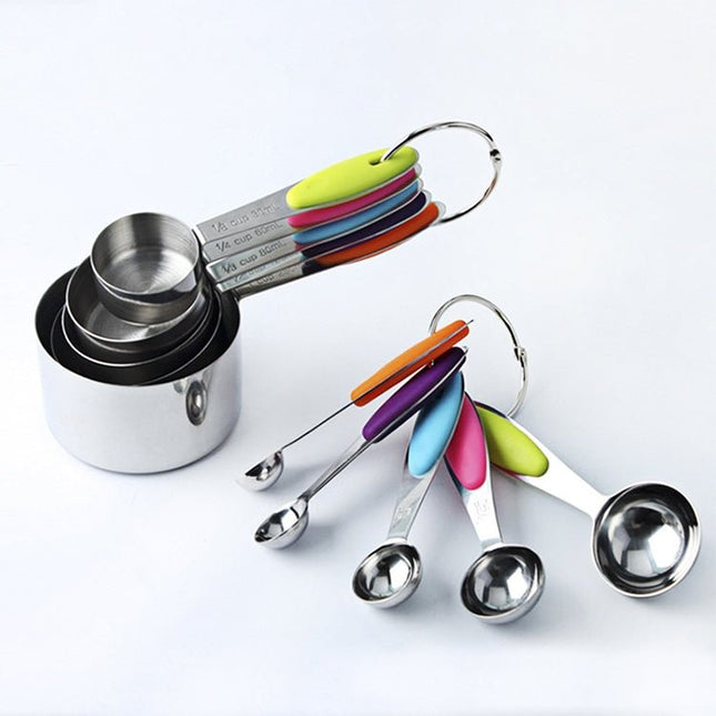 kn650 10 in 1 Colorful Stainless Steel Measuring Spoon Cake Mold Baking Tool Set - DealBuddy