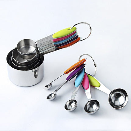 kn650 10 in 1 Colorful Stainless Steel Measuring Spoon Cake Mold Baking Tool Set - DealBuddy