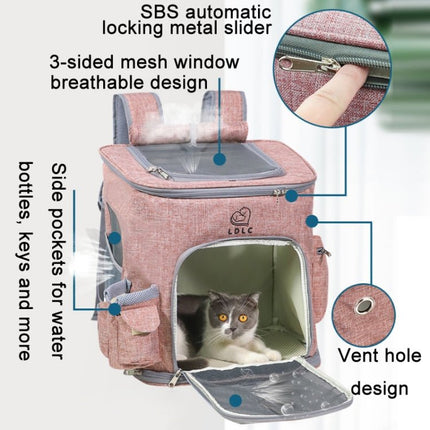 LDLC QS - 002 - L Foldable And Breathable Portable Pet Backpack, Light Gray, Light Pink, Denim Blue, Ginger Yellow - DealBuddy