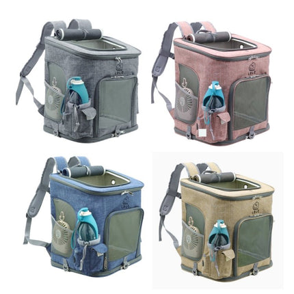 LDLC QS - 002 - L Foldable And Breathable Portable Pet Backpack, Light Gray, Light Pink, Denim Blue, Ginger Yellow - DealBuddy