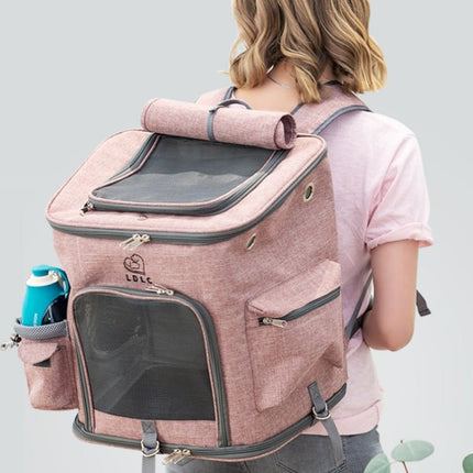 LDLC QS - 002 - L Foldable And Breathable Portable Pet Backpack, Light Gray, Light Pink, Denim Blue, Ginger Yellow - DealBuddy