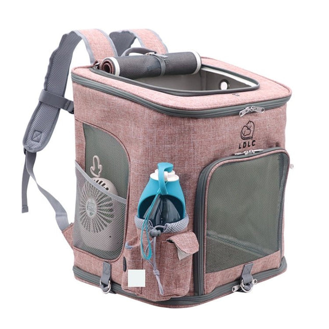 LDLC QS - 002 - L Foldable And Breathable Portable Pet Backpack, Light Gray, Light Pink, Denim Blue, Ginger Yellow - DealBuddy