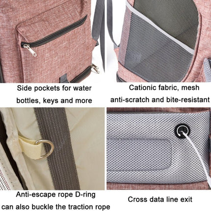 LDLC QS - 002 - L Foldable And Breathable Portable Pet Backpack, Light Gray, Light Pink, Denim Blue, Ginger Yellow - DealBuddy