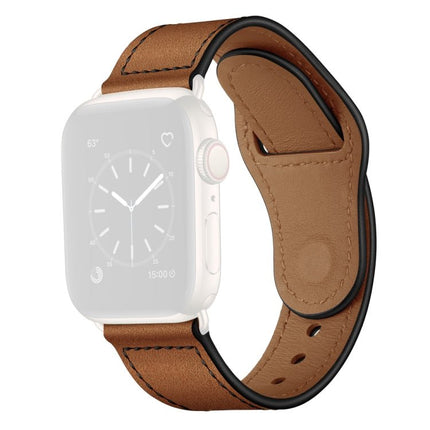 Leather Replacement Watchband For Apple Watch Series, 7 45mm / 6&SE&5&4 44mm / 3&2&1 42mm, 7 41mm / 6&SE&5&4 40mm / 3&2&1 38mm - DealBuddy