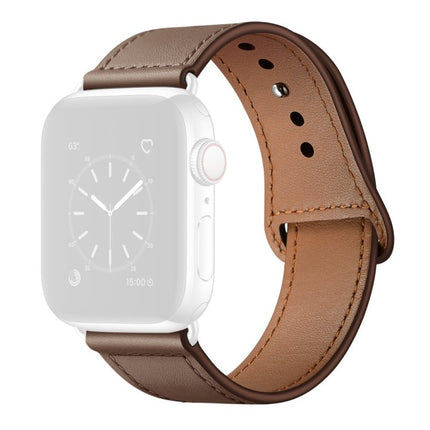 Leather Replacement Watchband For Apple Watch Series, 7 45mm / 6&SE&5&4 44mm / 3&2&1 42mm, 7 41mm / 6&SE&5&4 40mm / 3&2&1 38mm - DealBuddy