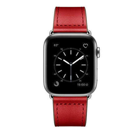Leather Replacement Watchband For Apple Watch Series, 7 45mm / 6&SE&5&4 44mm / 3&2&1 42mm, 7 41mm / 6&SE&5&4 40mm / 3&2&1 38mm - DealBuddy