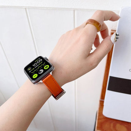 Leather Watchband For Apple Watch Series, 7 41mm / 6&SE&5&4 40mm / 3&2&1 38mm, 7 45mm / 6&SE&5&4 44mm / 3&2&1 42mm - DealBuddy