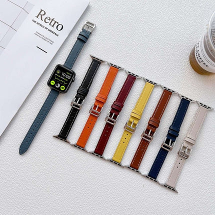 Leather Watchband For Apple Watch Series, 7 41mm / 6&SE&5&4 40mm / 3&2&1 38mm, 7 45mm / 6&SE&5&4 44mm / 3&2&1 42mm - DealBuddy