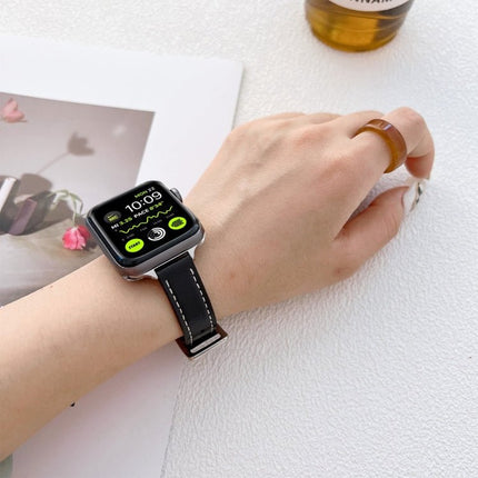 Leather Watchband For Apple Watch Series, 7 41mm / 6&SE&5&4 40mm / 3&2&1 38mm, 7 45mm / 6&SE&5&4 44mm / 3&2&1 42mm - DealBuddy