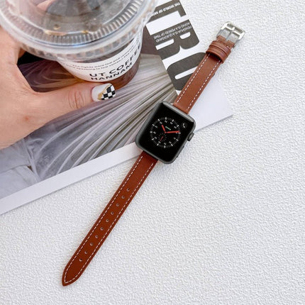 Leather Watchband For Apple Watch Series, 7 41mm / 6&SE&5&4 40mm / 3&2&1 38mm, 7 45mm / 6&SE&5&4 44mm / 3&2&1 42mm - DealBuddy