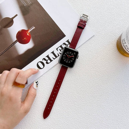 Leather Watchband For Apple Watch Series, 7 41mm / 6&SE&5&4 40mm / 3&2&1 38mm, 7 45mm / 6&SE&5&4 44mm / 3&2&1 42mm - DealBuddy