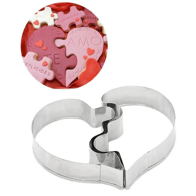 Left Heart+Right Heart Love Puzzle Biscuit Mold - DealBuddy