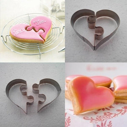 Left Heart+Right Heart Love Puzzle Biscuit Mold - DealBuddy