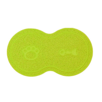 Lovely PVC Cat Litter Mat Eight - shaped Anti - skid Placemat Pet Supplies, Lake Blue, Yellow Green, Rose Red, Gray, Pink, Light Blue, Beige - DealBuddy