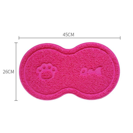 Lovely PVC Cat Litter Mat Eight - shaped Anti - skid Placemat Pet Supplies, Lake Blue, Yellow Green, Rose Red, Gray, Pink, Light Blue, Beige - DealBuddy
