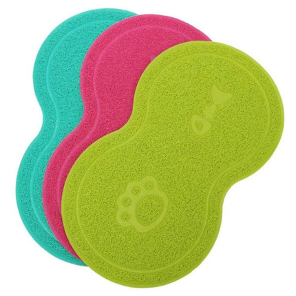 Lovely PVC Cat Litter Mat Eight - shaped Anti - skid Placemat Pet Supplies, Lake Blue, Yellow Green, Rose Red, Gray, Pink, Light Blue, Beige - DealBuddy