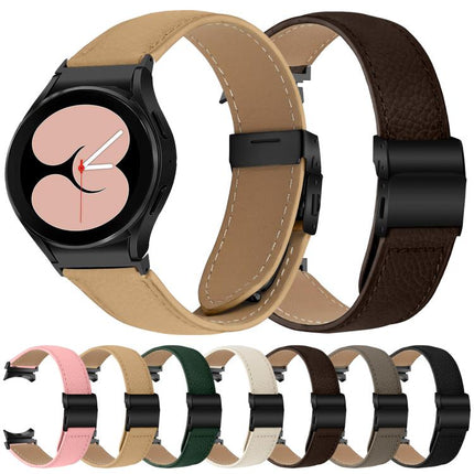 Lychee Texture Black Turtle Back Buckle Leather Watch Band, For Samsung Galaxy Watch 7 40 / 44mm - DealBuddy