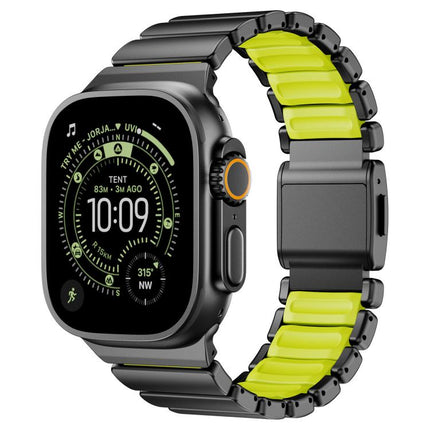 Magnetic Buckle Single - Bead Silicone Stainless Steel Watch Band, For Apple Watch 46mm / 49mm / 45mm / 44mm - DealBuddy