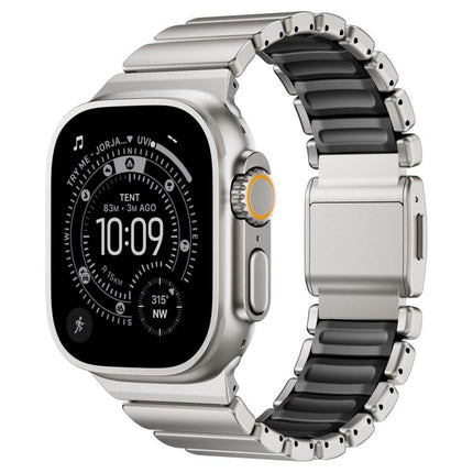 Magnetic Buckle Single - Bead Silicone Stainless Steel Watch Band, For Apple Watch 46mm / 49mm / 45mm / 44mm - DealBuddy