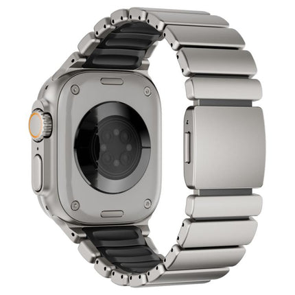 Magnetic Buckle Single - Bead Silicone Stainless Steel Watch Band, For Apple Watch 46mm / 49mm / 45mm / 44mm - DealBuddy