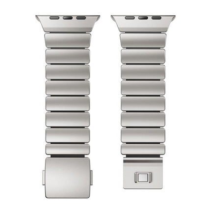 Magnetic Buckle Single - Bead Silicone Stainless Steel Watch Band, For Apple Watch 46mm / 49mm / 45mm / 44mm - DealBuddy