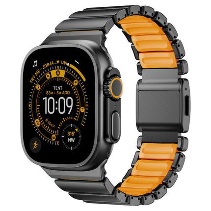 Magnetic Buckle Single - Bead Silicone Stainless Steel Watch Band, For Apple Watch 46mm / 49mm / 45mm / 44mm - DealBuddy
