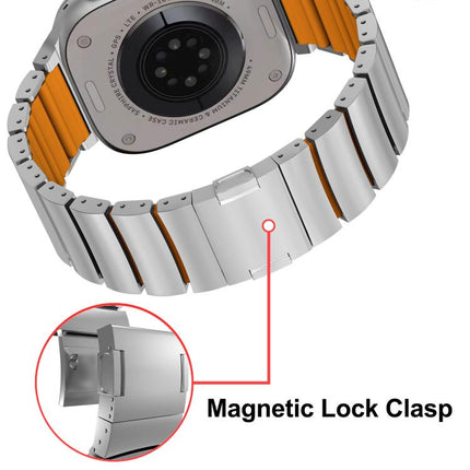 Magnetic Clasp One Beads Silicone Titanium Alloy Watch Band, For Apple Watch 46mm / 49mm / 45mm / 44mm, For Apple Watch 42mm / 41mm / 40mm / 38mm - DealBuddy