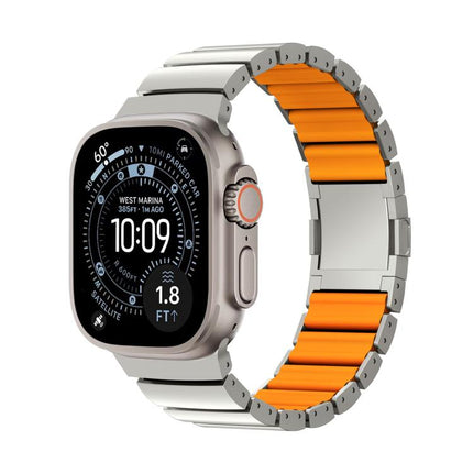 Magnetic Clasp One Beads Silicone Titanium Alloy Watch Band, For Apple Watch 46mm / 49mm / 45mm / 44mm, For Apple Watch 42mm / 41mm / 40mm / 38mm - DealBuddy