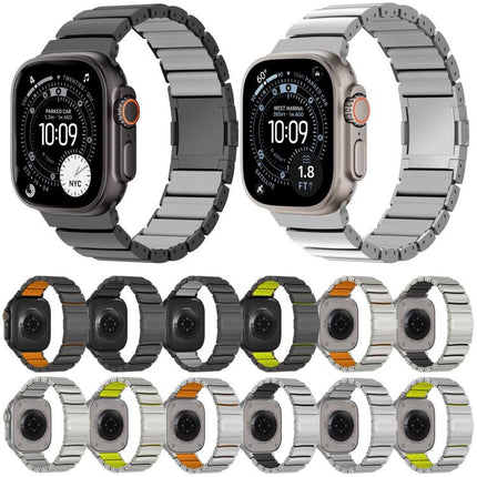 Magnetic Clasp One Beads Silicone Titanium Alloy Watch Band, For Apple Watch 46mm / 49mm / 45mm / 44mm, For Apple Watch 42mm / 41mm / 40mm / 38mm - DealBuddy