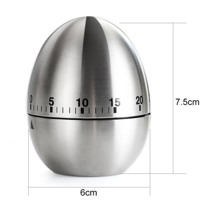 Mechanical Egg Kitchen Cooking Timer Alarm 60 Minutes Stainless Steel Kitchen Tools - DealBuddy