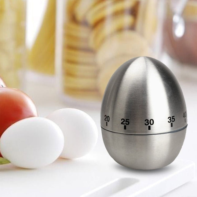 Mechanical Egg Kitchen Cooking Timer Alarm 60 Minutes Stainless Steel Kitchen Tools - DealBuddy
