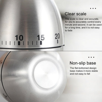 Mechanical Egg Kitchen Cooking Timer Alarm 60 Minutes Stainless Steel Kitchen Tools - DealBuddy