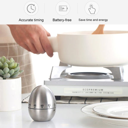 Mechanical Egg Kitchen Cooking Timer Alarm 60 Minutes Stainless Steel Kitchen Tools - DealBuddy
