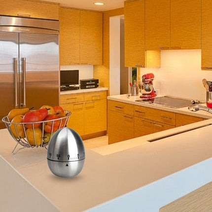 Mechanical Egg Kitchen Cooking Timer Alarm 60 Minutes Stainless Steel Kitchen Tools - DealBuddy