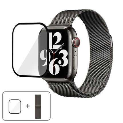 Milanese Stainless Steel Watch Band with 3D Curved Film, For Apple Watch Series 10 46mm, For Apple Watch Series 10 42mm, For Apple Watch Series 44mm - DealBuddy