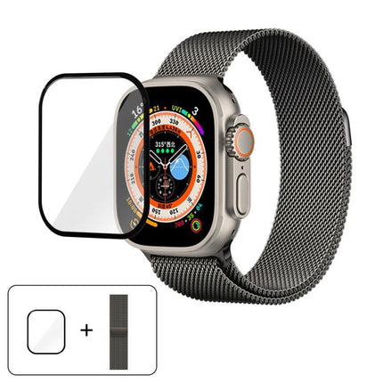 Milanese Stainless Steel Watch Band with 3D Curved Film, For Apple Watch Series 40mm, For Apple Watch Ultra 2 / 1 49mm, For Apple Watch Series 45mm - DealBuddy