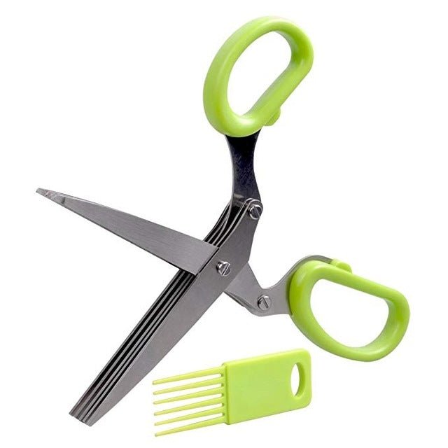 Minced 5 Layers Basil Rosemary Kitchen Scissor Shredded Chopped Scallion Cutter - DealBuddy