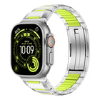 Multi - Faceted Rubber Inlaid Stainless Steel Watch Band, For Apple Watch 46mm / 49mm / 45mm / 44mm, For Apple Watch 42mm / 41mm / 40mm / 38mm - DealBuddy
