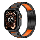 Multi - Faceted Rubber Inlaid Stainless Steel Watch Band, For Apple Watch 46mm / 49mm / 45mm / 44mm, For Apple Watch 42mm / 41mm / 40mm / 38mm - DealBuddy