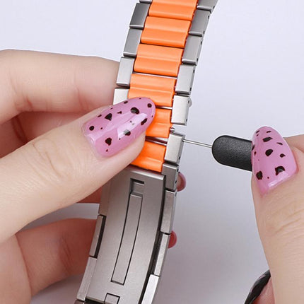 Multi - Faceted Rubber Inlaid Stainless Steel Watch Band, For Apple Watch 46mm / 49mm / 45mm / 44mm, For Apple Watch 42mm / 41mm / 40mm / 38mm - DealBuddy