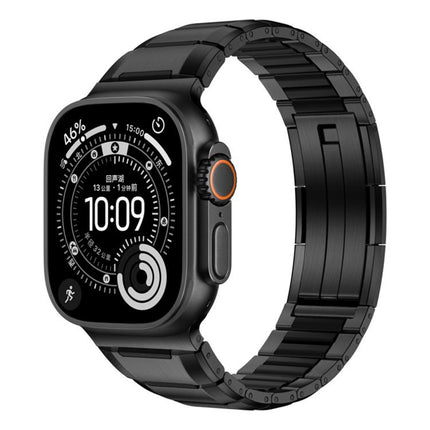 Multi - Faceted Rubber Inlaid Stainless Steel Watch Band, For Apple Watch 46mm / 49mm / 45mm / 44mm, For Apple Watch 42mm / 41mm / 40mm / 38mm - DealBuddy