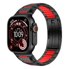 Multi - Faceted Rubber Inlaid Stainless Steel Watch Band, For Apple Watch 46mm / 49mm / 45mm / 44mm, For Apple Watch 42mm / 41mm / 40mm / 38mm - DealBuddy