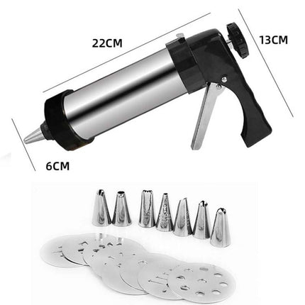 Multi - Function Stainless Steel Piping Gun Set Cookie Biscuits Hand Pressing Biscuit Machine Household DIY Baking Tools - DealBuddy