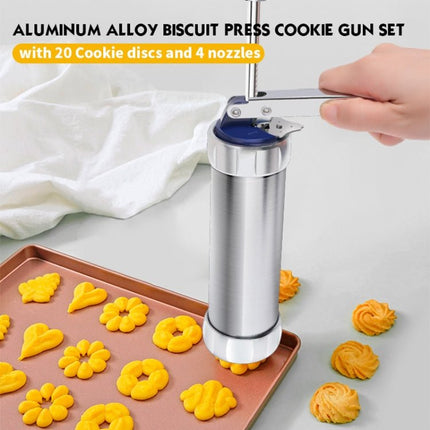 Multifunctional Household Cookie Biscuit Machine Tool Mold Decorating Mounted DIY Baking with 20 Moulds & 4 Nozzles - DealBuddy