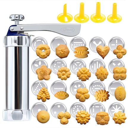Multifunctional Household Cookie Biscuit Machine Tool Mold Decorating Mounted DIY Baking with 20 Moulds & 4 Nozzles - DealBuddy