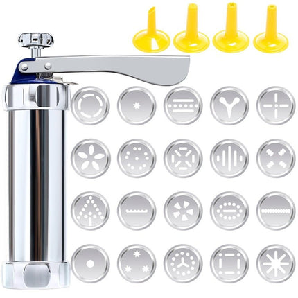 Multifunctional Household Cookie Biscuit Machine Tool Mold Decorating Mounted DIY Baking with 20 Moulds & 4 Nozzles - DealBuddy